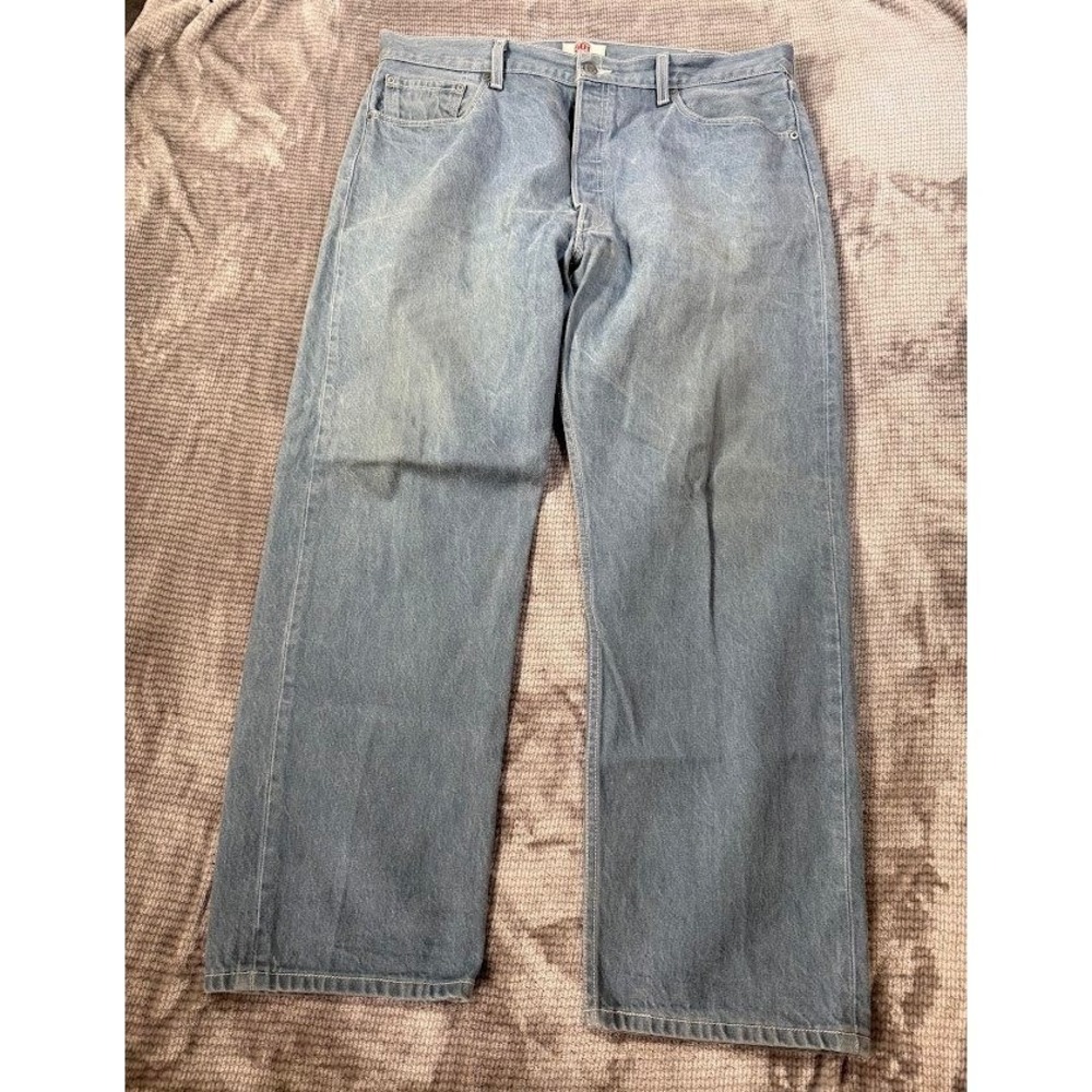 Levis 501 XX Original Straight Jeans Mens 40x29 Blue Light Wash Button Fly Denim